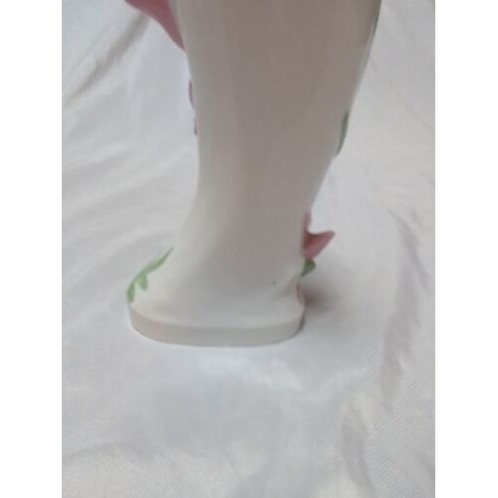 Vintage Goldfish Beta Fish Curve Ceramic Vase 6" Pink Green Made In China - Picture 5 of 11